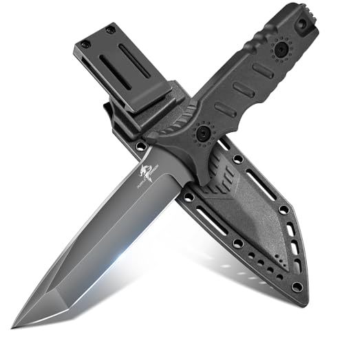 Purple Dragon Outdoor Messer Survival Messer mit Kydex Scheide, Jagdmesser Feststehende Klinge aus einem Stück D2 Stahl, Full Tang Bushcraft Messer G10 Griff für Camping, Geschenke für Männer Schwarz Purple Dragon Outdoor Messer Survival Messer mit Kydex Scheide, Jagdmesser Feststehende Klinge aus einem Stück D2 Stahl, Full Tang Bushcraft Messer G10 Griff für Camping, Geschenke für Männer Schwarz von Purple Dragon