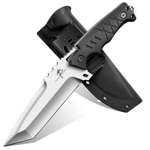 Purple Dragon Outdoor Messer Survival - mit Kydex Scheide, Jagdmesser Feststehende Klinge aus einem Stück D2 Stahl, Full Tang Tanto Messer mit G10 Griff für Camping, Geschenke für Männer, Schwarz Purple Dragon Outdoor Messer Survival - mit Kydex Scheide, Jagdmesser Feststehende Klinge aus einem Stück D2 Stahl, Full Tang Tanto Messer mit G10 Griff für Camping, Geschenke für Männer, Schwarz von Purple Dragon