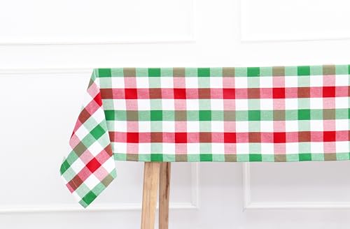 PurpleEssences Buffalo Plaid Tischdecke, wasserabweisend, abwischbar, waschbar, kariert, Tischdecke für Outdoor, Picknick, Esszimmer, Weihnachten, 152,4 x 277,7 cm, Rot, Grün und Weiß PurpleEssences Buffalo Plaid Tischdecke, wasserabweisend, abwischbar, waschbar, kariert, Tischdecke für Outdoor, Picknick, Esszimmer, Weihnachten, 152,4 x 277,7 cm, Rot, Grün und Weiß von PurpleEssences