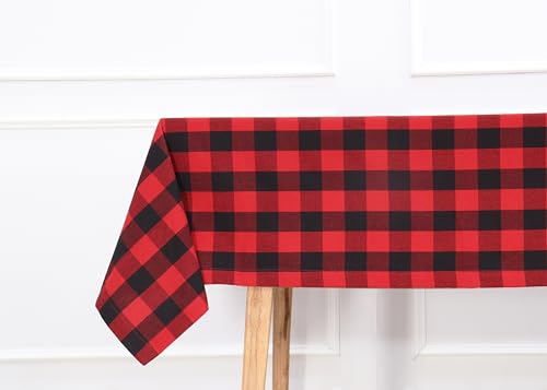 PurpleEssences Buffalo Plaid Tischdecke, wasserabweisend, abwischbar, waschbar, kariert, Tischdecke für Outdoor, Picknick, Esszimmer, Weihnachten, 152,4 x 277,7 cm, Rot und Schwarz PurpleEssences Buffalo Plaid Tischdecke, wasserabweisend, abwischbar, waschbar, kariert, Tischdecke für Outdoor, Picknick, Esszimmer, Weihnachten, 152,4 x 277,7 cm, Rot und Schwarz von PurpleEssences