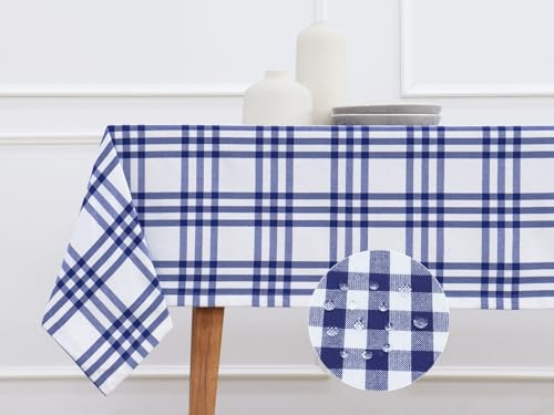 PurpleEssences Homestead Karierte Tischdecke, wasserabweisend, abwischbar, waschbar, kariert, für Outdoor, Picknick, Esszimmer, Frühling, Sommer, Ostern, 132 x 132 cm, Blau und Weiß PurpleEssences Homestead Karierte Tischdecke, wasserabweisend, abwischbar, waschbar, kariert, für Outdoor, Picknick, Esszimmer, Frühling, Sommer, Ostern, 132 x 132 cm, Blau und Weiß von PurpleEssences