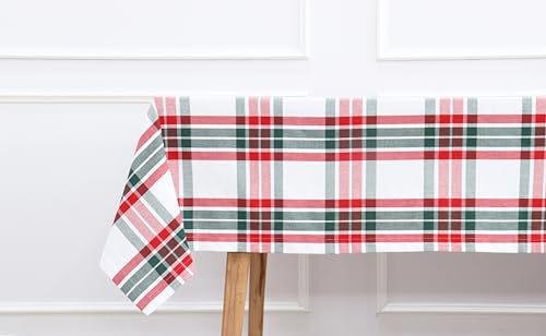 PurpleEssences Homestead Karierte Tischdecke, wasserabweisend, abwischbar, waschbar, kariert, für Outdoor, Picknick, Esszimmer, Weihnachten, 132 x 132 cm, Rot, Grün und Weiß PurpleEssences Homestead Karierte Tischdecke, wasserabweisend, abwischbar, waschbar, kariert, für Outdoor, Picknick, Esszimmer, Weihnachten, 132 x 132 cm, Rot, Grün und Weiß von PurpleEssences