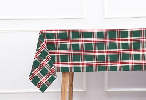PurpleEssences Tischdecke mit Schottenkaro-Muster, wasserabweisend, abwischbar, waschbar, kariert, für Outdoor, Picknick, Esszimmer, Weihnachten, 152,4 x 213,3 cm, Grün PurpleEssences Tischdecke mit Schottenkaro-Muster, wasserabweisend, abwischbar, waschbar, kariert, für Outdoor, Picknick, Esszimmer, Weihnachten, 152,4 x 213,3 cm, Grün von PurpleEssences
