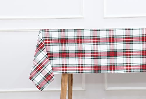 PurpleEssences Tischdecke mit Schottenkaro-Muster, wasserabweisend, abwischbar, waschbar, kariert, für Outdoor, Picknick, Esszimmer, Weihnachten, 152,4 x 277,7 cm, Rot und Weiß PurpleEssences Tischdecke mit Schottenkaro-Muster, wasserabweisend, abwischbar, waschbar, kariert, für Outdoor, Picknick, Esszimmer, Weihnachten, 152,4 x 277,7 cm, Rot und Weiß von PurpleEssences