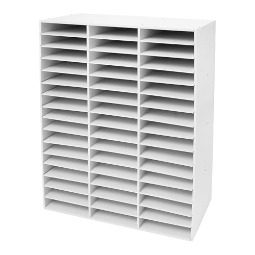 PVC Büro-Sortierer mit 48 Fächern (80x30x96cm)｜DIN A4 kompatibel & Wasserdicht｜Platzsparend für Akten/Post｜Robustes Archivsystem für Rechnungswesen von PurpleMinder