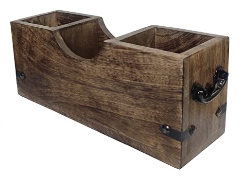 Purpledip 12528B Mehrzweck-Halter aus Holz, für Besteck, Stifte, Pinsel oder Make-up, Vintage-Design, für Küche und Esszimmer von Purpledip