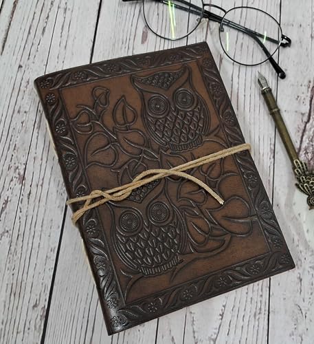 Purpledip Lederbuch/Tagebuch/Notizbuch "Guardian Owls", mit natürlichem Papier für Firmengeschenk oder persönliches Erinnerungsbuch Purpledip Lederbuch/Tagebuch/Notizbuch "Guardian Owls", mit natürlichem Papier für Firmengeschenk oder persönliches Erinnerungsbuch von Purpledip