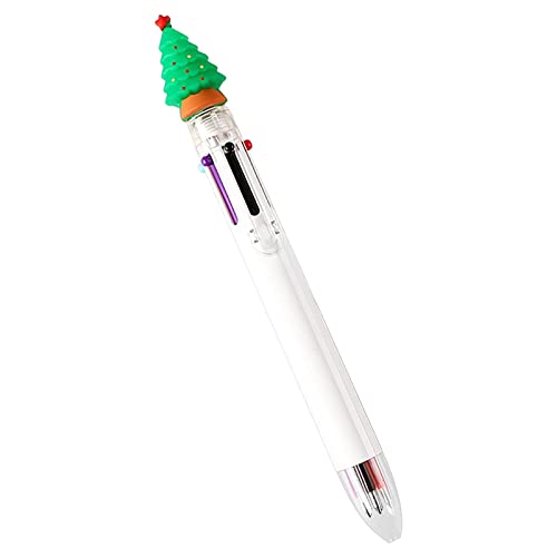 1 Stück 10 Farben Weihnachten Süße Karikatur Kugelschreiber Weihnachtsstifte Mehrfarbiger Einziehbarer Multicolor Druckstift Multifunktionsmarker für Studenten Geschenk Schreibwaren (F, One Size) von Pursuit-W