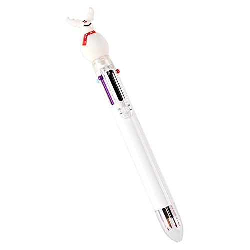 1 Stück 10 Farben Weihnachten Süße Karikatur Kugelschreiber Weihnachtsstifte Mehrfarbiger Einziehbarer Multicolor Druckstift Multifunktionsmarker für Studenten Geschenk Schreibwaren (G, One Size) von Pursuit-W