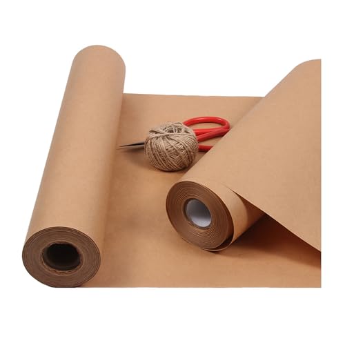 Purzen Brown Kraftpapier Rolle, Geschenkverpackung Kraftpapier, Bodenbelag, Kunsthandwerk, Blumenstrauß Blume, Packpapier, 50Cm Breite X20m Länge,Braun von Purzen