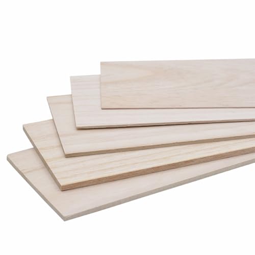 Purzen Paulownia-Holzplatten für Flugzeuge, Holz, Basteln, Projekte von Bootsmodellen 8mmx100mmx1000mm(5pcs),5mmx100mmx1000mm（5pcs） von Purzen