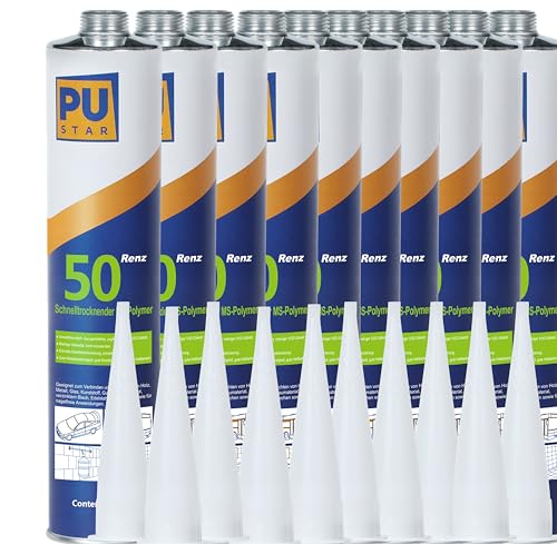 Pustar Renz50 Schnelltrocknender MS Polymer Kleber extra stark Karosseriekleber Baukleber Unterwasserkleber 310ml (Weiß, 10 Gültig bis 20.04.2025, Aluverpackung, voll nutzbar, gratis Rückgabe) von Pustar