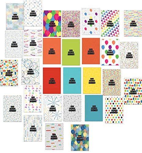 30 Geburtstagskarten mit hellen und bunten Mustern (Klappkarten) von Pusteblume Grusskarten