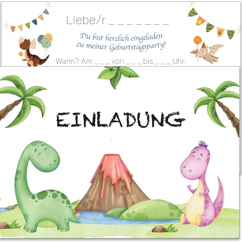 Einladungskarten Kindergeburtstag Dinosaurier – 20 Stück A6 mit Dino-Motiv – Aus recyceltem Karton Einladungskarten Kindergeburtstag Dinosaurier – 20 Stück A6 mit Dino-Motiv – Aus recyceltem Karton von Pusteblume Grusskarten
