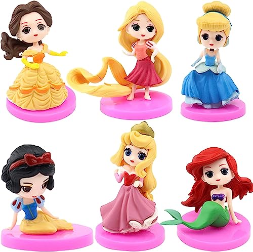 Prinzessin Mini Figuren Set, 6 Stück Prinzessin figuren tortendeko Cake Topper Tortentopper für Kinder Mädchen Thema Party Geburtstag Dekoration Sammlung Figuren von Pusuanzi