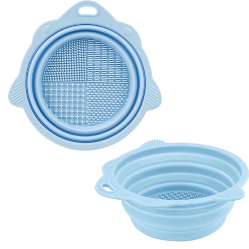 Puthernm Pinselreiniger, faltbar, Reinigung für Pinsel, Reinigung, Locken, Blau von Puthernm