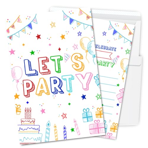 Let's Party Einfache Geburtstagseinladungskarten Let's Party Einfache Geburtstagseinladungskarten von Putocopic