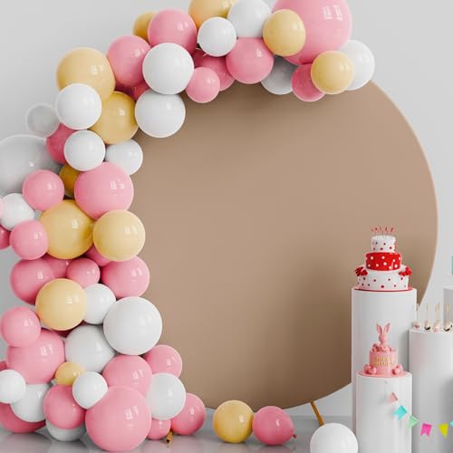Putros Runde Hintergrundabdeckung, 1,8 m, Nudebraun, Kreis, Ballonbogen, Hintergrund für Hochzeit, Geburtstag, Party, Dekoration von Putros