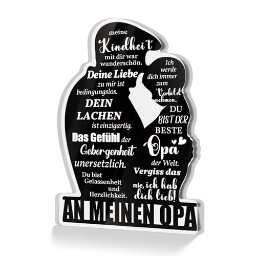 Putuo Decor Acryl Tischdekoration, Geschenk für Opa, Vatertag und Geburtstag, Wohnzimmer Dekoration (Der beste Opa) von Putuo Decor
