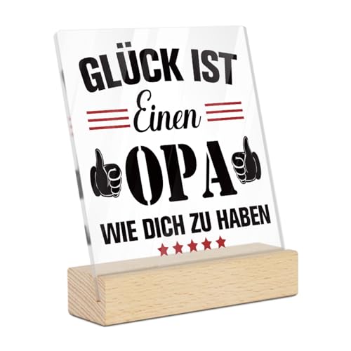Putuo Decor Glück Ist Einen Opa Wie Dich Zu Haben Acryl Tischdekoration, Geschenk Für Großvater, Opa Deko, Schreibtischschild, Familien Geschenkidee von Putuo Decor