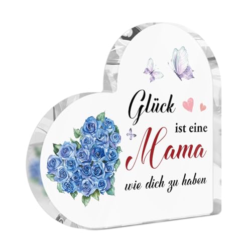 Putuo Decor Glück Mama Acryl Herz Deko – Emotionale Tischdekoration mit Spruch, Geschenk für Mutter Putuo Decor Glück Mama Acryl Herz Deko – Emotionale Tischdekoration mit Spruch, Geschenk für Mutter von Putuo Decor