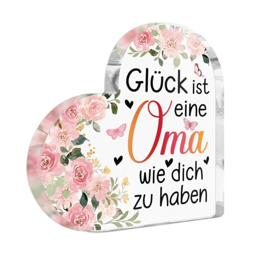 Putuo Decor Oma Acryl Herz Deko – Herzliche Tischdekoration mit Spruch, Geschenk für Großmutter Putuo Decor Oma Acryl Herz Deko – Herzliche Tischdekoration mit Spruch, Geschenk für Großmutter von Putuo Decor