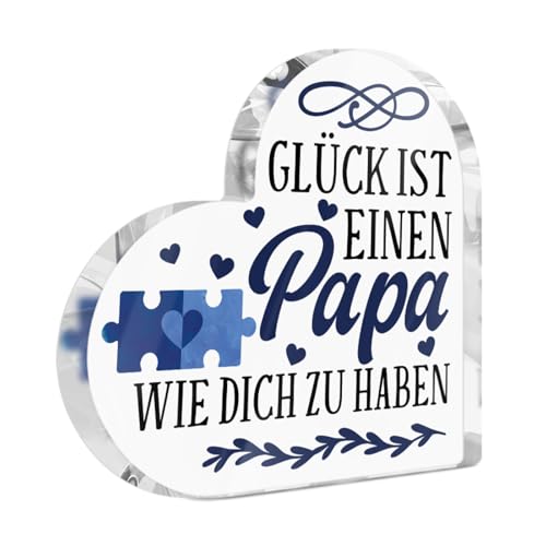 Putuo Decor Papa Acryl Herz Deko – Wertschätzende Tischdekoration mit Spruch, Geschenk für Vater Putuo Decor Papa Acryl Herz Deko – Wertschätzende Tischdekoration mit Spruch, Geschenk für Vater von Putuo Decor