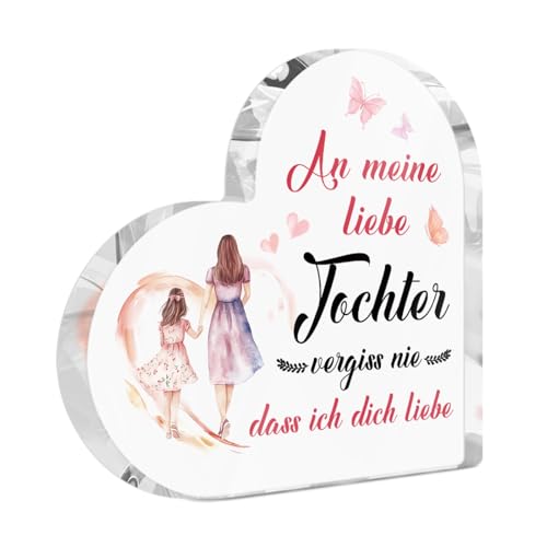 Putuo Decor Tochter Geschenk Acrylschild mit Holzfuß, Mutter Tochter Liebe Spruch, Muttertagsgeschenk Geburtstag Wohnkultur Dekoration für Wohnzimmer Schlafzimmer, Rosa Aquarell Design Putuo Decor Tochter Geschenk Acrylschild mit Holzfuß, Mutter Tochter Liebe Spruch, Muttertagsgeschenk Geburtstag Wohnkultur Dekoration für Wohnzimmer Schlafzimmer, Rosa Aquarell Design von Putuo Decor