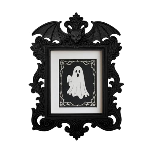 Puwaiio Bilderrahmen,3D Gotischer Halloween Bilderrahmen - Retro Wanddekoration Für Wohnzimmer Schlafzimmer Schreibtisch Vitrine von Puwaiio
