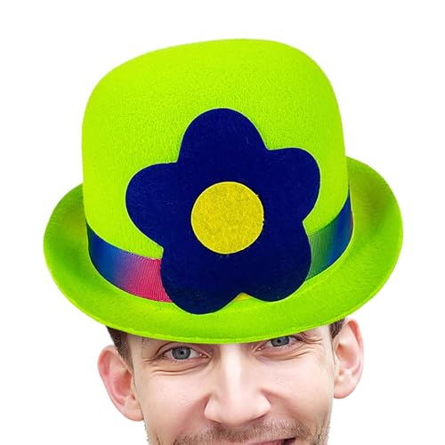 Puwaiio Clownhut - Flachkopf Clown Hut | Praktische Clown Zubehöre Für Zuhause Festivals Cosplay Kostüme Auftritte von Puwaiio