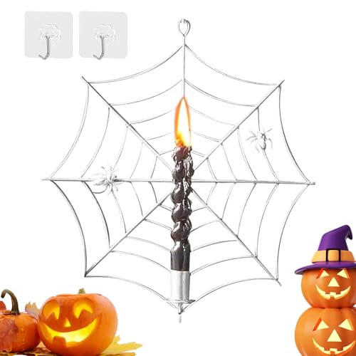 Puwaiio Gotischer Kerzenhalter | Spinnennetz Design,Festlicher Deko Halter Im Gothic Stil Für Hausflur Schlafzimmer Halloween Party von Puwaiio