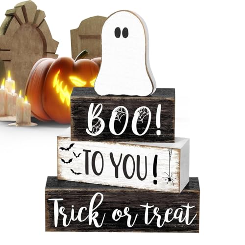 Puwaiio Halloween Holzgeist Tischschild | Niedliches Tellerdekoration | Geschenkideen Grusel Schreibtischdekoration Für Zuhause Eingangsbereich Landhausstil Puwaiio Halloween Holzgeist Tischschild | Niedliches Tellerdekoration | Geschenkideen Grusel Schreibtischdekoration Für Zuhause Eingangsbereich Landhausstil von Puwaiio