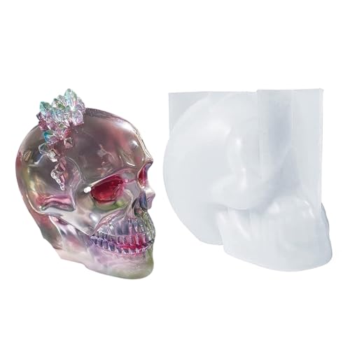 Puwaiio Harz-Silikon-Schädel-Formen | Skelett Gießformen aus Harz | 3D-Totenkopfform für Epoxidharzguss, Kunsthandwerk, Kerzenherstellung, Halloween-Dekoration Puwaiio Harz-Silikon-Schädel-Formen | Skelett Gießformen aus Harz | 3D-Totenkopfform für Epoxidharzguss, Kunsthandwerk, Kerzenherstellung, Halloween-Dekoration von Puwaiio
