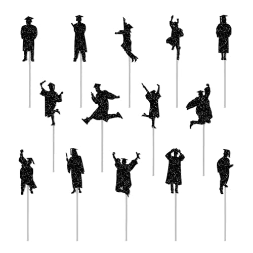 Puwaiio Kuchen -Toper -Abschluss, Cupcake Topper Graduation - Herzlichen Glückwunsch Grad Cake Decor Picks,Cupcake -Dekoration, Set von 14 dekorativen Picks für Vorspeisen Puwaiio Kuchen -Toper -Abschluss, Cupcake Topper Graduation - Herzlichen Glückwunsch Grad Cake Decor Picks,Cupcake -Dekoration, Set von 14 dekorativen Picks für Vorspeisen von Puwaiio