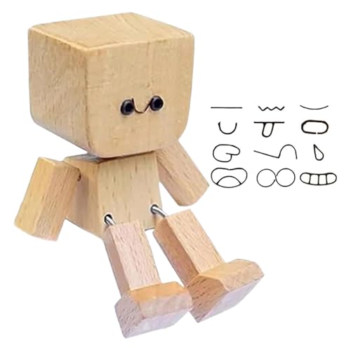 Schüttelnde Holzmannfigur, Kleine Holzfigur, Mit 12 Ausdrücken Schwankt, Handgefertigte Holzpuppe Mit Zitternden Füßen, Lustige Holzornamente Für Dekoration des Armaturenbretts Im Auto Schüttelnde Holzmannfigur, Kleine Holzfigur, Mit 12 Ausdrücken Schwankt, Handgefertigte Holzpuppe Mit Zitternden Füßen, Lustige Holzornamente Für Dekoration des Armaturenbretts Im Auto von Puwaiio