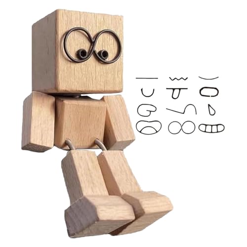 Schüttelnde Holzmannfigur, Kleine Holzfigur, Mit 12 Ausdrücken Schwankt, Handgefertigte Holzpuppe Mit Zitternden Füßen, Lustige Holzornamente Für Dekoration des Armaturenbretts Im Auto Schüttelnde Holzmannfigur, Kleine Holzfigur, Mit 12 Ausdrücken Schwankt, Handgefertigte Holzpuppe Mit Zitternden Füßen, Lustige Holzornamente Für Dekoration des Armaturenbretts Im Auto von Puwaiio