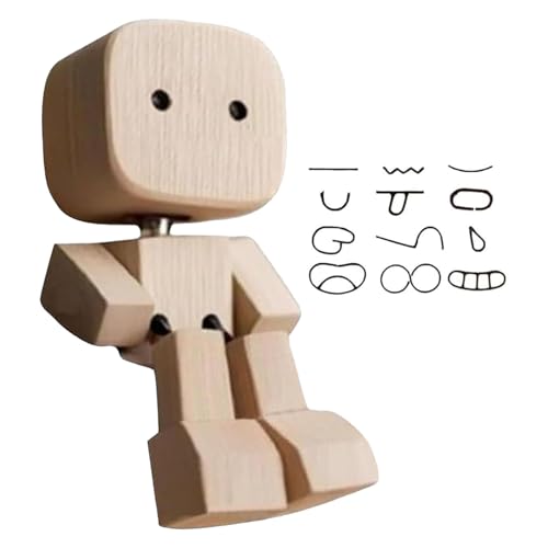 Schüttelnde Holzmannfigur, Kleine Holzfigur, Mit 12 Ausdrücken Schwankt, Handgefertigte Holzpuppe Mit Zitternden Füßen, Lustige Holzornamente Für Dekoration des Armaturenbretts Im Auto Schüttelnde Holzmannfigur, Kleine Holzfigur, Mit 12 Ausdrücken Schwankt, Handgefertigte Holzpuppe Mit Zitternden Füßen, Lustige Holzornamente Für Dekoration des Armaturenbretts Im Auto von Puwaiio