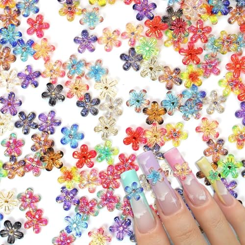 Puzxo 50 Stück Blumen Anhänger für Nägel, Blumen Strasssteine für Nägel Puzxo 50 Stück Blumen Anhänger für Nägel, Blumen Strasssteine für Nägel von Puzxo