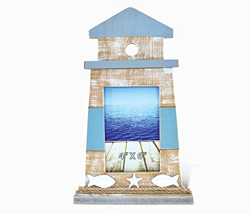 Puzzled Holz-Bilderrahmen in Leuchtturm-Form, 10,2 x 15,2 cm, skulpturaler Holz-Fotohalter, aufwendige und sorgfältige Details, Kunst, handgefertigt, Tischakzent-Accessoire, Küstenmotiv, nautisches Puzzled Holz-Bilderrahmen in Leuchtturm-Form, 10,2 x 15,2 cm, skulpturaler Holz-Fotohalter, aufwendige und sorgfältige Details, Kunst, handgefertigt, Tischakzent-Accessoire, Küstenmotiv, nautisches von Puzzled