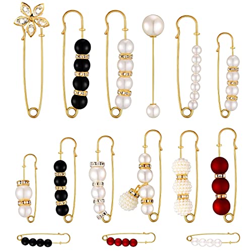 Pvczool 15 Stück Serie-Clips, Sicherheitsnadeln, , weiße Perle, Brosche, Kleid, Klammer, Hut, Schal, Nadel, Strass, Emaille, Broschen Pvczool 15 Stück Serie-Clips, Sicherheitsnadeln, , weiße Perle, Brosche, Kleid, Klammer, Hut, Schal, Nadel, Strass, Emaille, Broschen von Pvczool