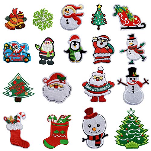 Pveath Aufnäher zum Aufnähen und Aufbügeln für Weihnachten 18-TLG. Santa Schneemann-Baum-Weihnachtsgirlande Aufnäher zum Aufbügeln Aufnäher zum Aufnähen für Jeanskleidung Pveath Aufnäher zum Aufnähen und Aufbügeln für Weihnachten 18-TLG. Santa Schneemann-Baum-Weihnachtsgirlande Aufnäher zum Aufbügeln Aufnäher zum Aufnähen für Jeanskleidung von Pveath