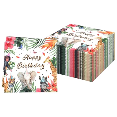 60Pcs Dschungel Geburtstag Party mit Tiermotiven Servietten,Sommer Papierservietten Paper Napkins Blätter Waldtiere Wegwerfservietten Bedruckte Papiertaschentücher Partyzubehör Tischdekoration,33x33cm 60Pcs Dschungel Geburtstag Party mit Tiermotiven Servietten,Sommer Papierservietten Paper Napkins Blätter Waldtiere Wegwerfservietten Bedruckte Papiertaschentücher Partyzubehör Tischdekoration,33x33cm von Pwsap