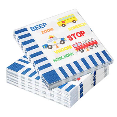 60Stück Servietten mit Automotiven, Papierservietten Paper Napkins Wegwerfservietten Bedruckte Papiertaschentücher Fahrzeug Thema Partyzubehör für Junge Geburtstag und Babypartys Deko, Blau 60Stück Servietten mit Automotiven, Papierservietten Paper Napkins Wegwerfservietten Bedruckte Papiertaschentücher Fahrzeug Thema Partyzubehör für Junge Geburtstag und Babypartys Deko, Blau von Pwsap