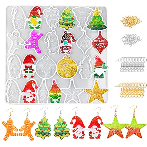Weihnachts Ohrringe Silikonform Epoxidharz Weihnachten Resin Formen Silikon Harz Gießform,Gießharz Weihnachtsbaum-Form,Jesus kommt,Weihnachtsmann Formen mit 100 Ohrring-Haken und offenen Sprungringen Weihnachts Ohrringe Silikonform Epoxidharz Weihnachten Resin Formen Silikon Harz Gießform,Gießharz Weihnachtsbaum-Form,Jesus kommt,Weihnachtsmann Formen mit 100 Ohrring-Haken und offenen Sprungringen von Pwsap
