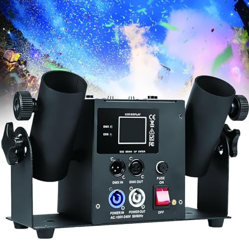 PxkVrin 2 Kopf Konfettimaschine, Pistola Blaster De Confeti, Altura De Chorro 8-10 M, für Disco,Wedding, Stage Effect. PxkVrin 2 Kopf Konfettimaschine, Pistola Blaster De Confeti, Altura De Chorro 8-10 M, für Disco,Wedding, Stage Effect. von PxkVrin