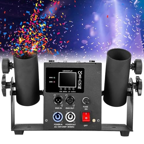 PxkVrin 2 Kopf Konfettimaschine, Pistola De AtmóSfera De Flores De Confeti De Boda, Altura De Chorro 8-10 M, für Hochzeiten, Halloween, Weihnachten. von PxkVrin