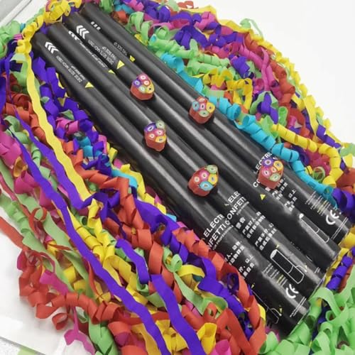 PxkVrin 25 Pcs Elektronische Multicolor Konfetti, Hochzeit Konfetti-Kanone, 80 cm Im Konfettikanonen Set, für Hochzeit Und Geburtstag. ColourfulStripes PxkVrin 25 Pcs Elektronische Multicolor Konfetti, Hochzeit Konfetti-Kanone, 80 cm Im Konfettikanonen Set, für Hochzeit Und Geburtstag. ColourfulStripes von PxkVrin