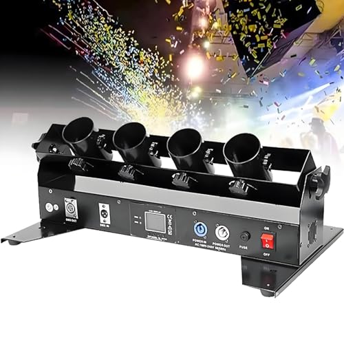 PxkVrin Konfettikanonenmaschine, 4-Kopf-Konfettieffektmaschine, elektrischer Konfettiwerfer, mit DMX512 und Fernbedienung, für DJ-Party-Disco-Hochzeiten. PxkVrin Konfettikanonenmaschine, 4-Kopf-Konfettieffektmaschine, elektrischer Konfettiwerfer, mit DMX512 und Fernbedienung, für DJ-Party-Disco-Hochzeiten. von PxkVrin