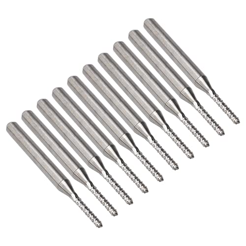 Pxyelec 1.5MM End Mill Gravur Bits CNC Rotary Burrs, CNC Router Bits für PCB Maschine (Packung mit 10) von Pxyelec