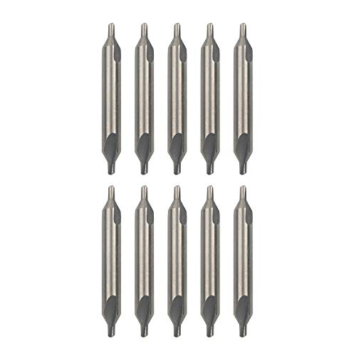 Pxyelec HSS kombinierte Zentrierbohrer, Senker 60 Grad Winkel, Bit-Set, Werkzeug, 2 mm x 5 mm, 10 Stück von Pxyelec